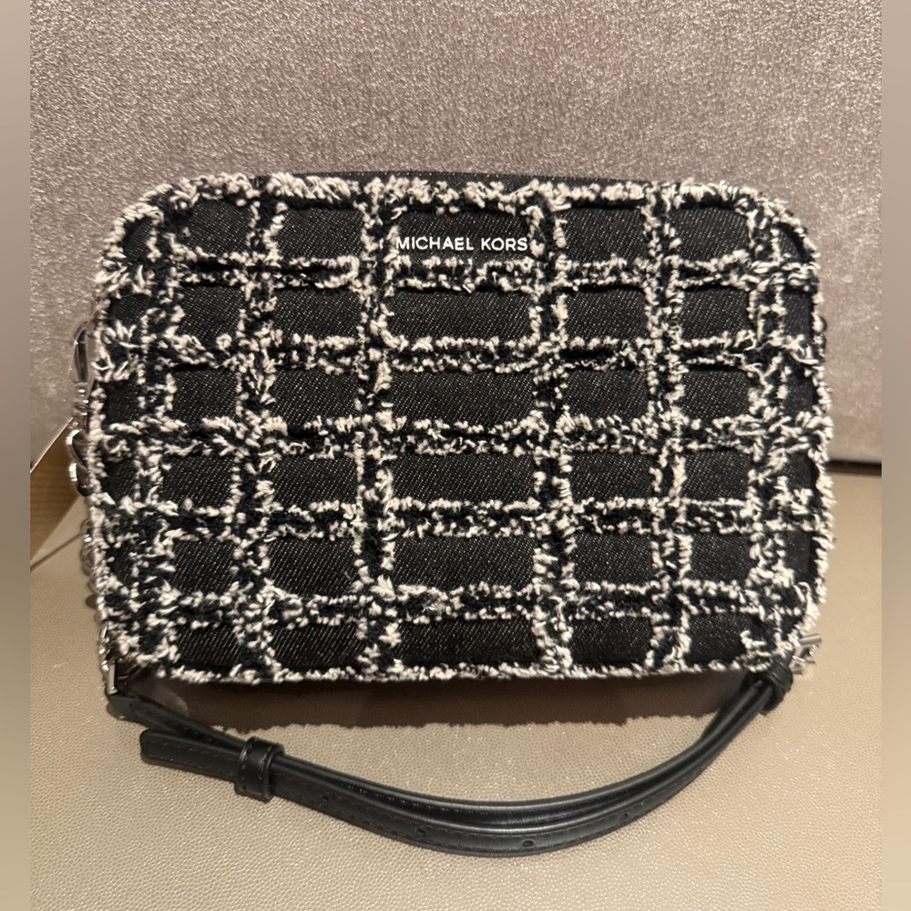 Michael Kors NWT Black Denim Crossbody Bag - Picture 5 of 13